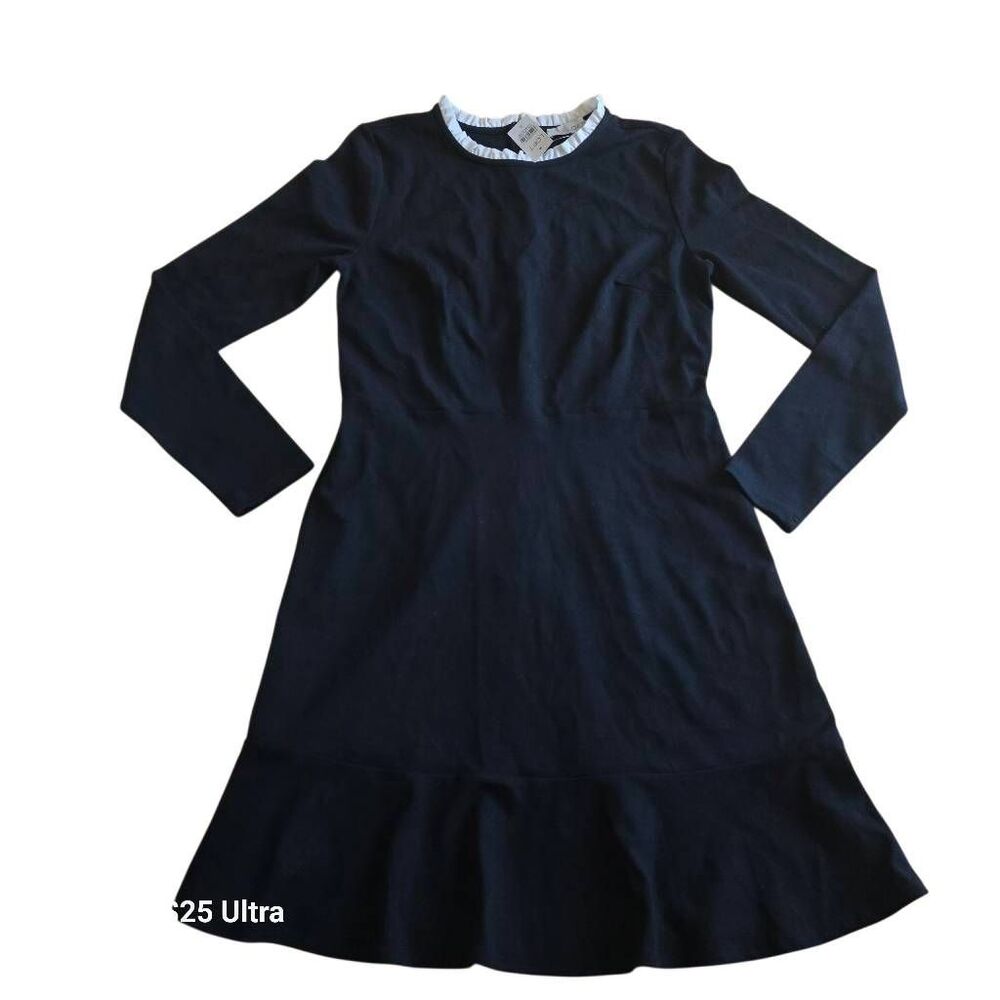 Loft womens Sz 6 black white collard dress new